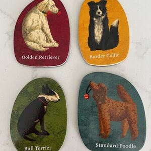 Set of 4 Vintage Style Dog Breed Magnets